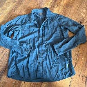 Kathmandu Large Grey Blue Long Sleeve Outdoor Shirt